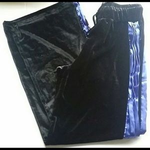Black blue wide leg pants